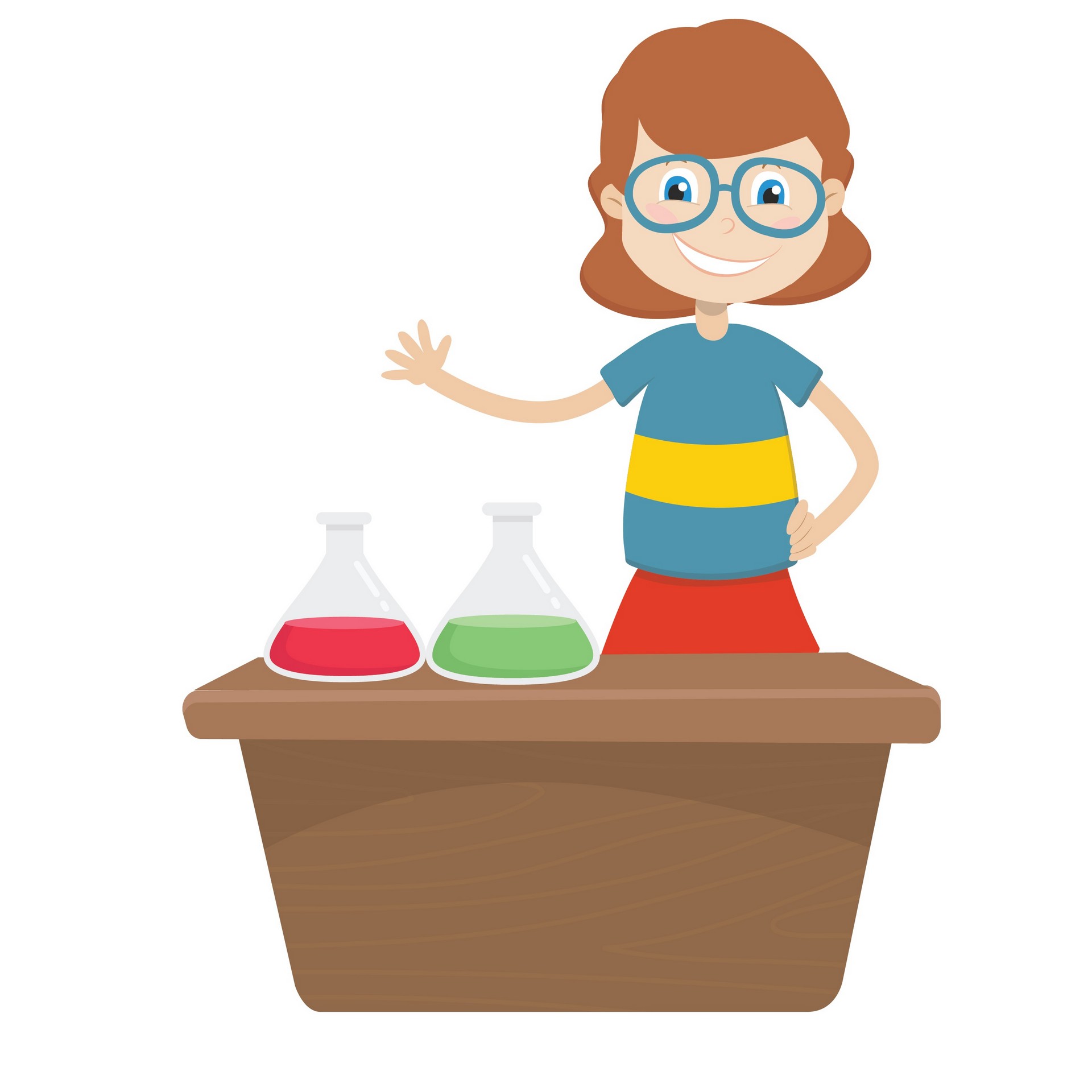 A teacher smiling behind a desk